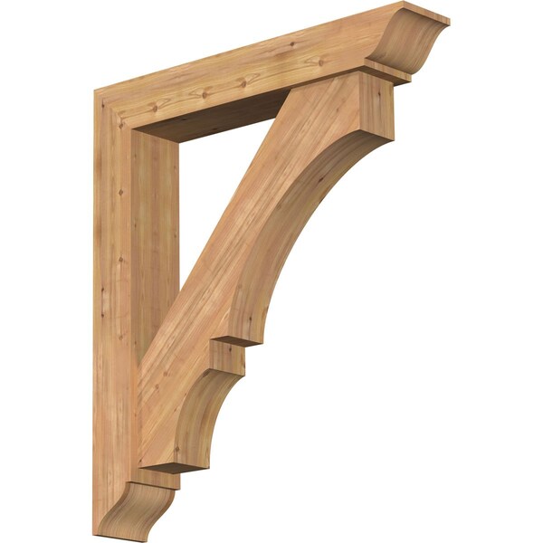 Ekena Millwork Balboa Traditional Smooth Bracket w/ Offset Brace, Western Red Cedar, 7 1/2"W x 42"D x 48"H BKT0806X42X48BOA01SWR - main